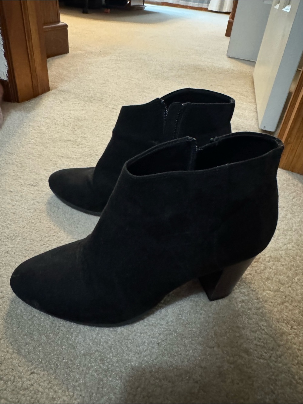 Old Navy Black Suede Women's Ankle Booties
